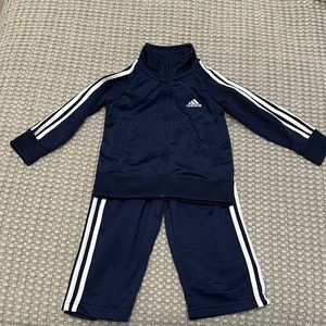 Adidas baby track suit in navy and white. Size 18 months.